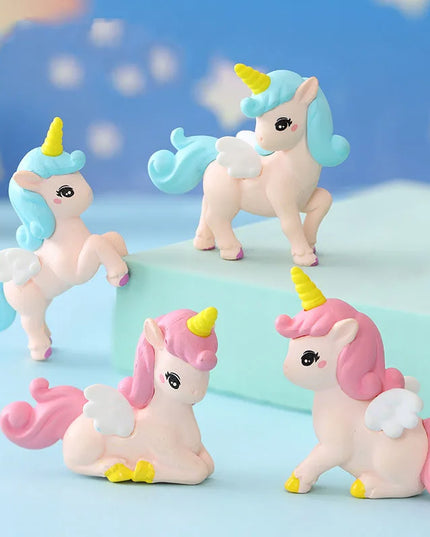 Cartoon Unicorn Figurine Set