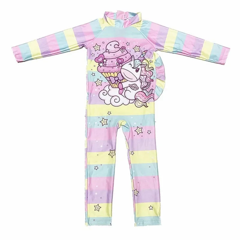 Pink Unicorn Infant Swimsuit Set