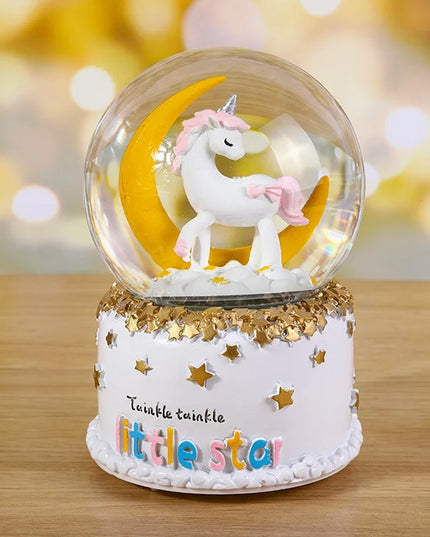 Rainbow Snow Globe Music Box