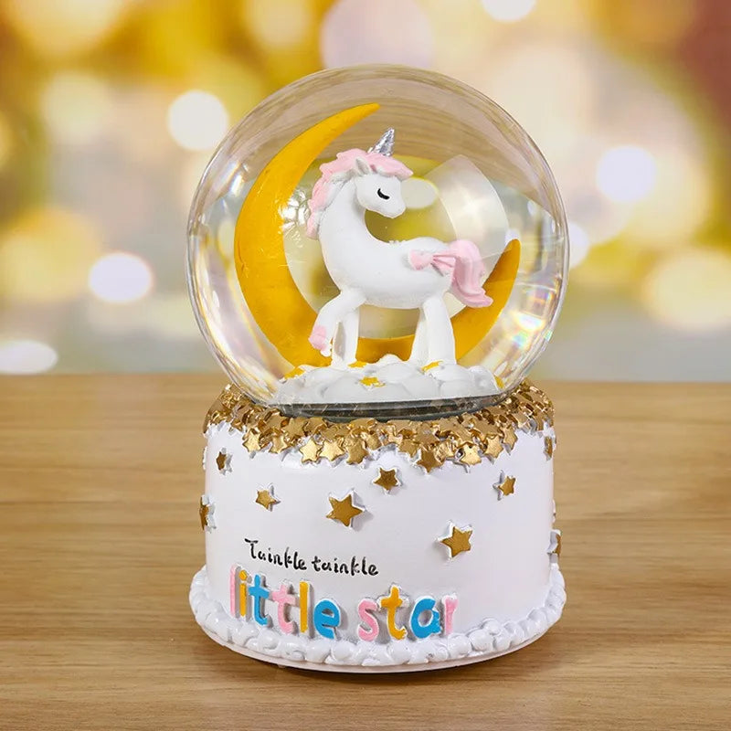 Rainbow Snow Globe Music Box