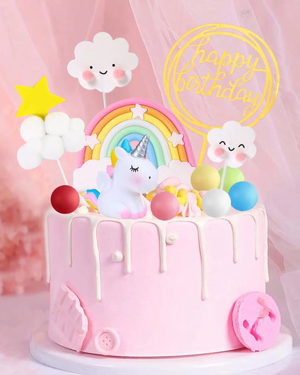 Unicorn Cake and Cupcake Topper Set