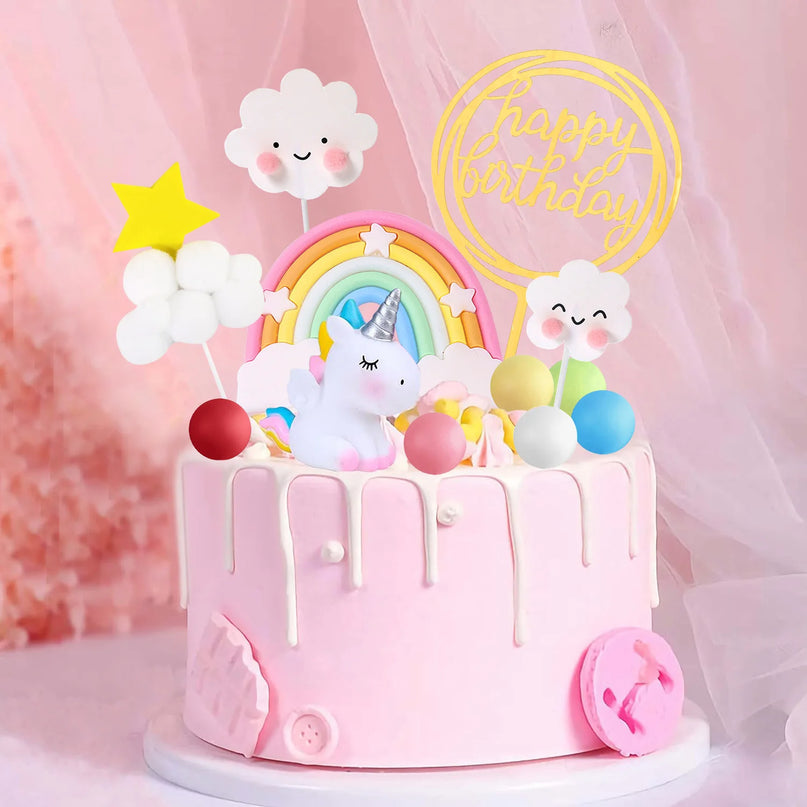 Unicorn Cake and Cupcake Topper Set