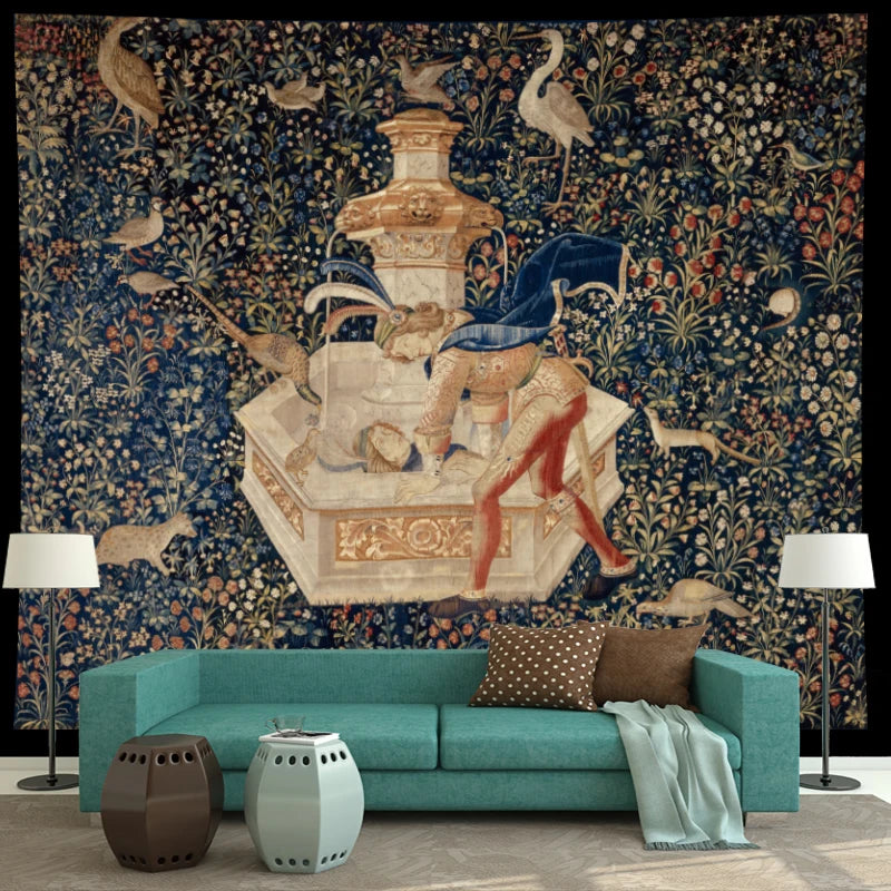 Red Unicorn Tapestry for Bold Walls