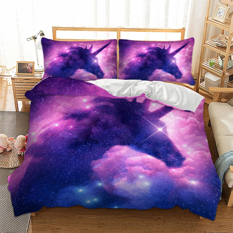 Cosmic Rearing Unicorn Bedding