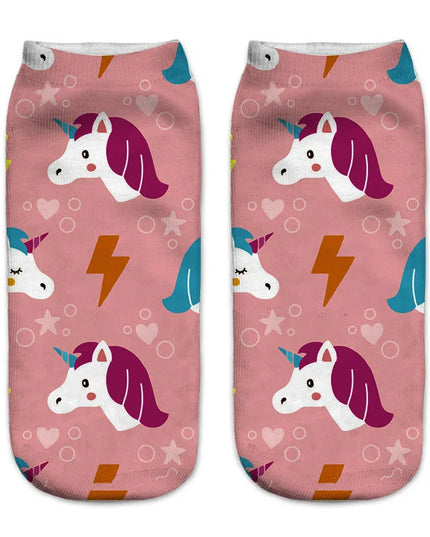Lavender Chubby Unicorn Socks
