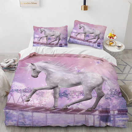 Pink 3D Butterfly Unicorn Bedding