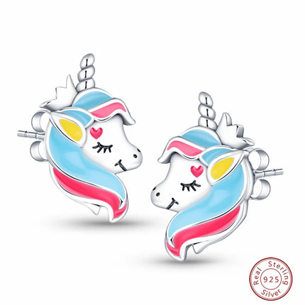 Kawaii White Unicorn Earrings