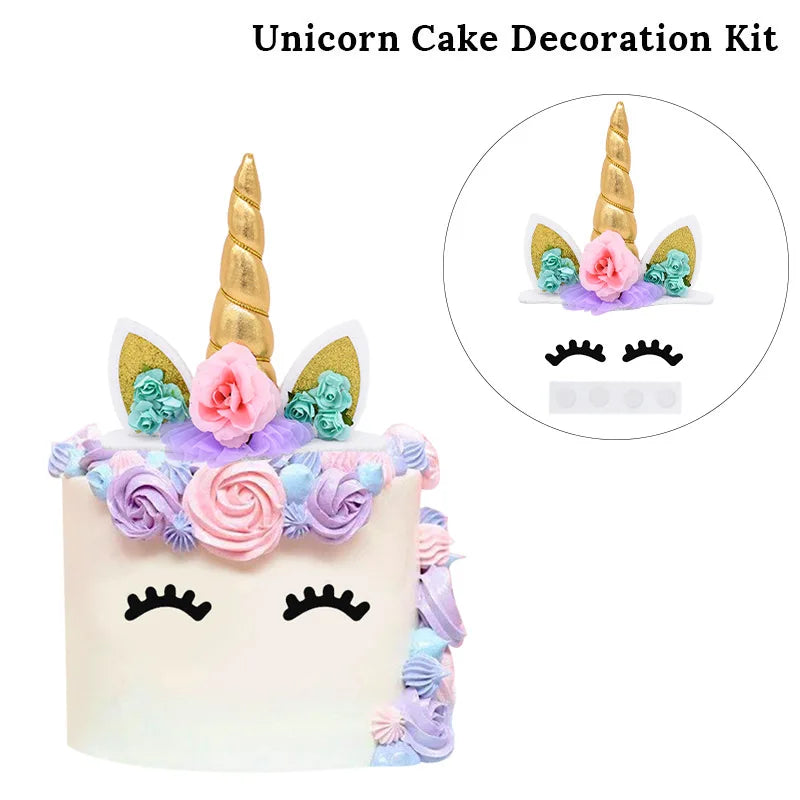 Unicorn Horn Cake Topper with Eyelashes