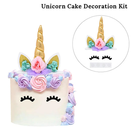 Unicorn Horn Cake Topper with Eyelashes