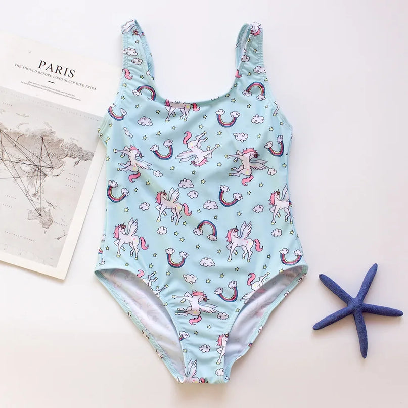 Blue Unicorn Swim Dress Swimsuit