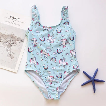Blue Unicorn Swim Dress Swimsuit