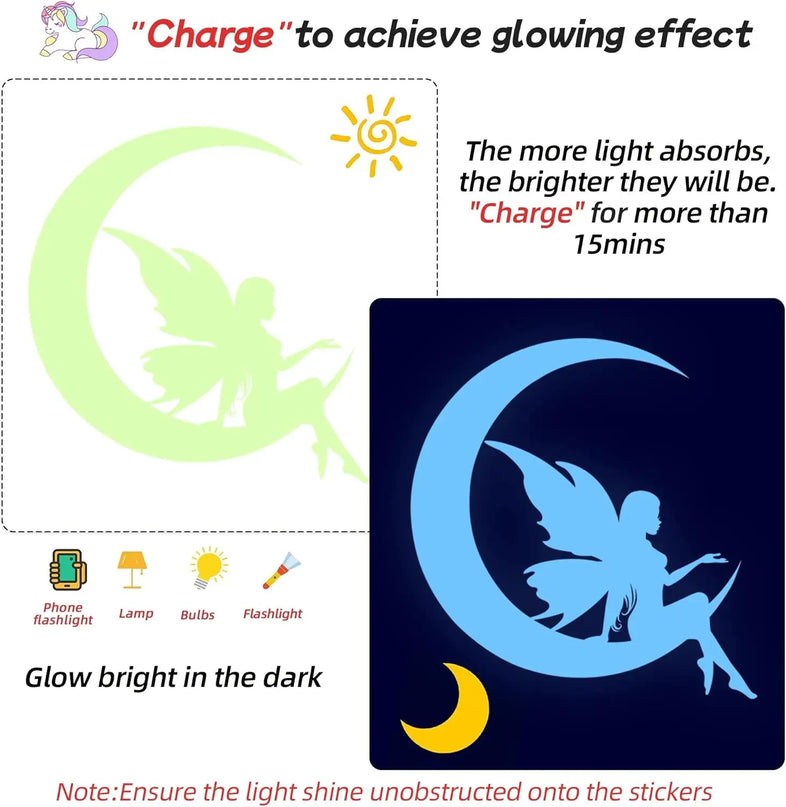 Glow Unicorn Wall Sticker Set
