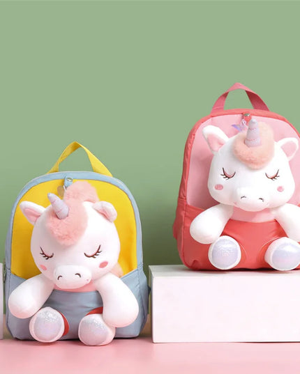 Black Unicorn Stuffed Toddler Backpack