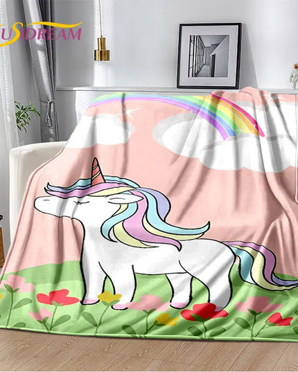 Pastel Unicorn Face Throw Blanket