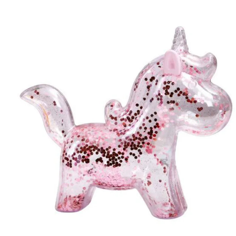 Clear Sequin Unicorn Piggy Bank