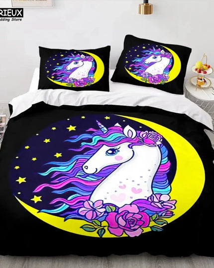Moon Rose Unicorn Bedding