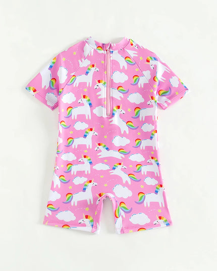 Pink Baby Girl Unicorn Swimsuit