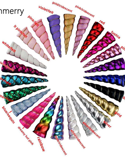 Pack of 10 Gold Iridescent Unicorn Horns