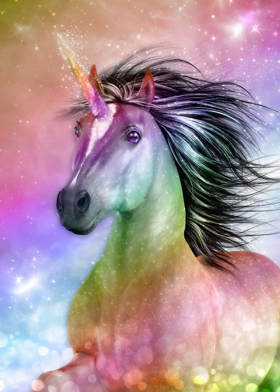 Galaxy Rainbow Unicorn Wall Art