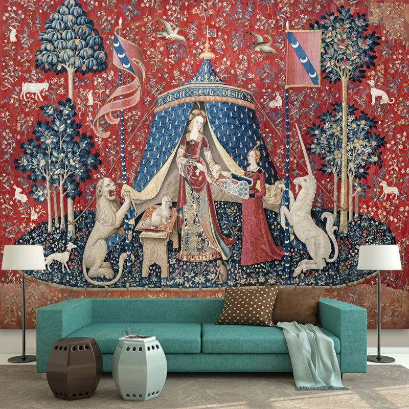 Multicolor Unicorn Tapestry