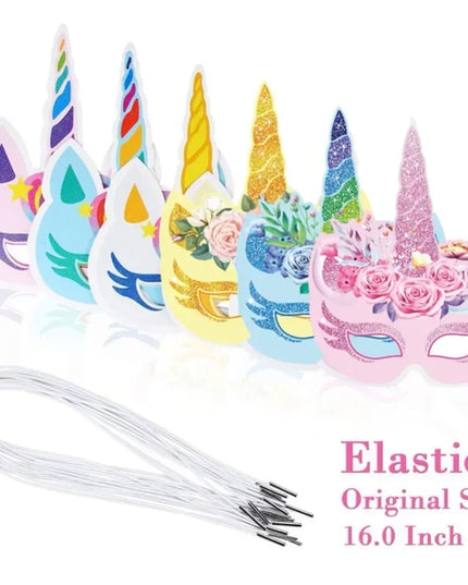 Rainbow Unicorn Party Mask 6 Pack