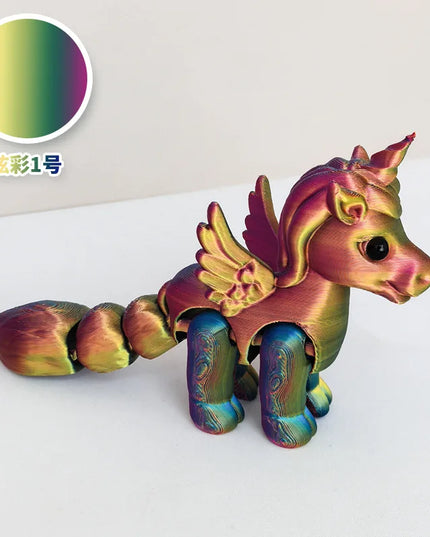 Iridescent 3D Printed Unicorn Figurine