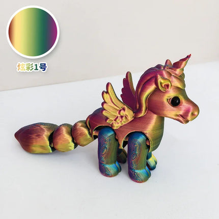 Iridescent 3D Printed Unicorn Figurine