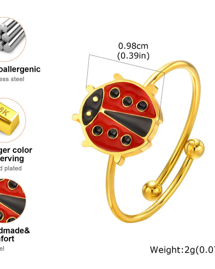 Enamel Gold Unicorn Ring