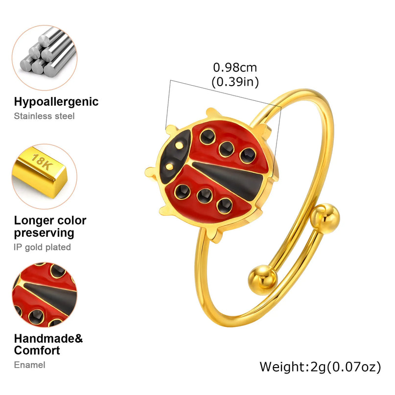 Enamel Gold Unicorn Ring