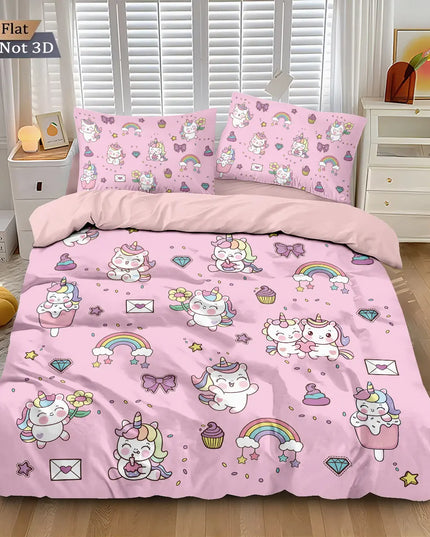 Kawaii Doodle Unicorn Bedding Set