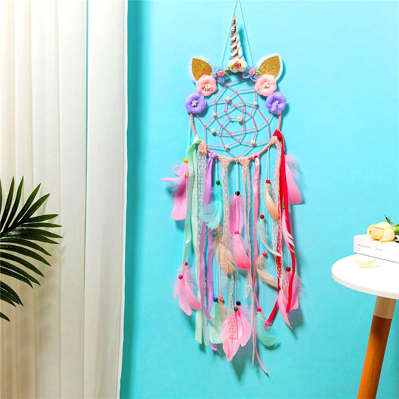 Pink Unicorn Dreamcatcher Decor