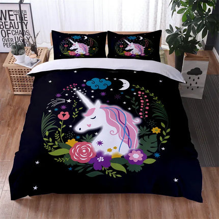 Floral Wreath Unicorn Bedding