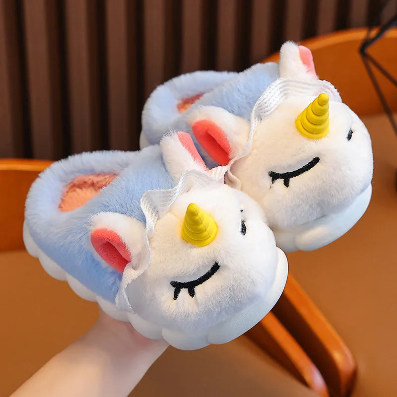 Dreamy Blue Unicorn Slippers