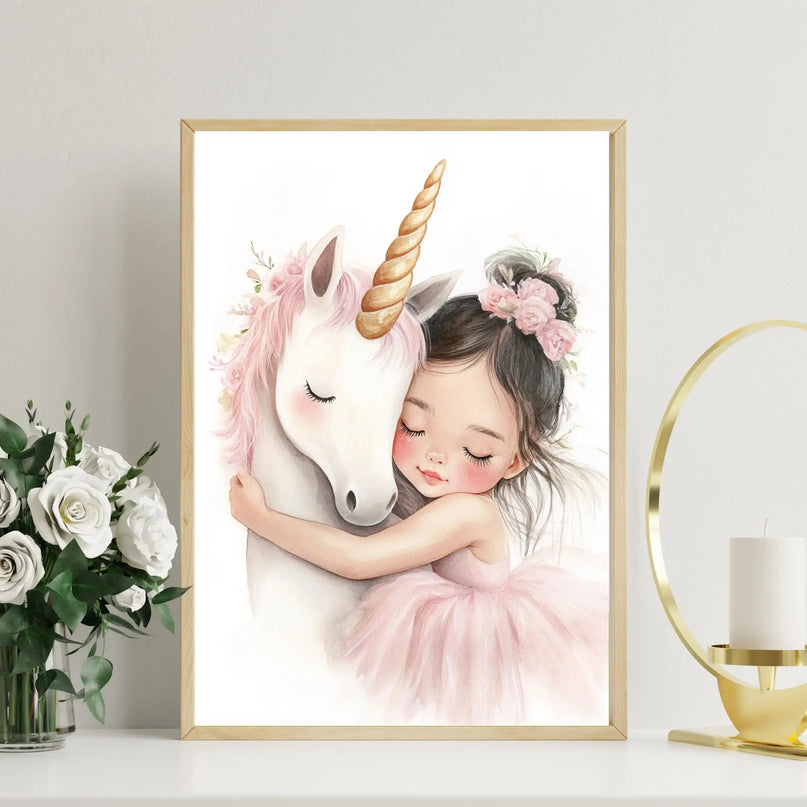Pink Unicorn Wall Art Print