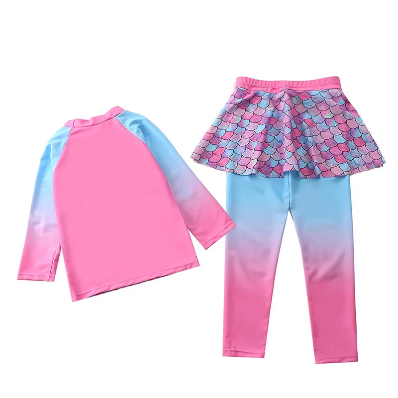 Purple Unicorn Rashguard Swimsuit Set