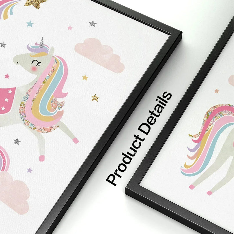 Pink Unicorn Nursery Wall Art
