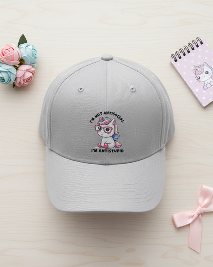 adjustable unicorn cap - flat-lay