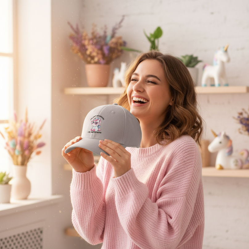 adjustable unicorn cap - in-use