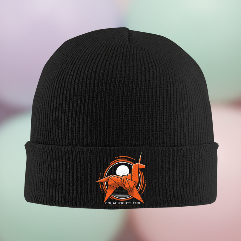 adult unicorn beanie - detail