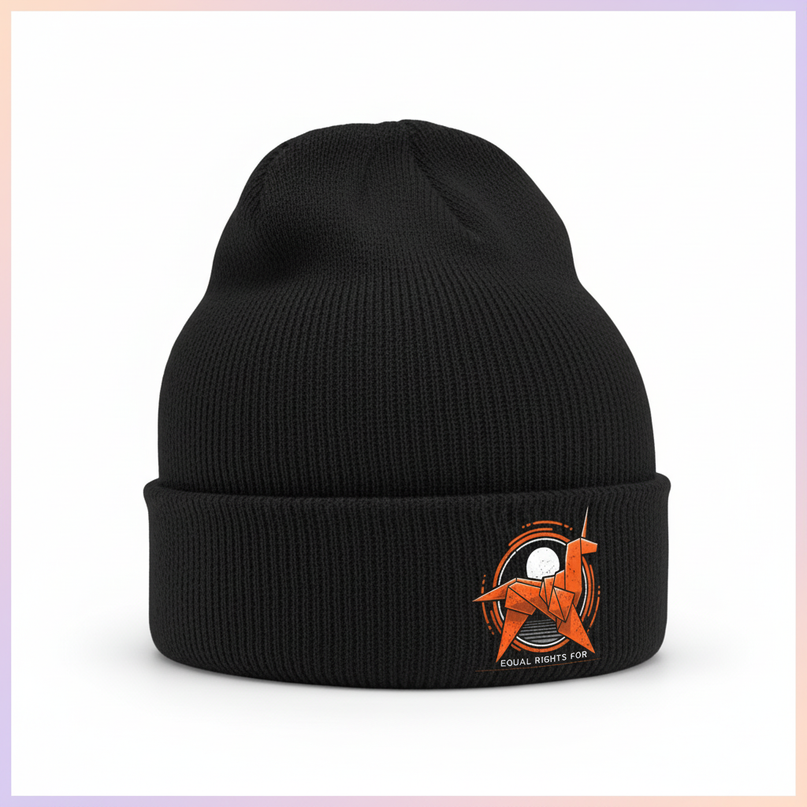 adult unicorn beanie - white-bg