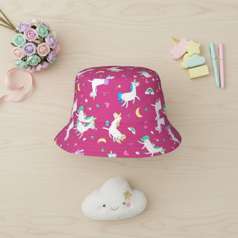 adult unicorn hat - flat-lay