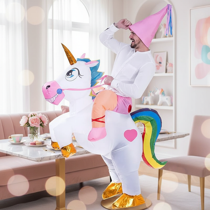 adult unicorn inflatable costume - lifestyle