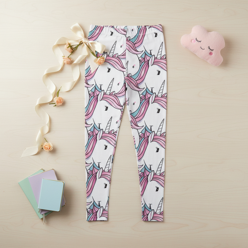 adult unicorn leggings - flat-lay