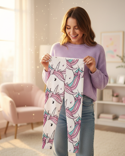 adult unicorn leggings - in-use