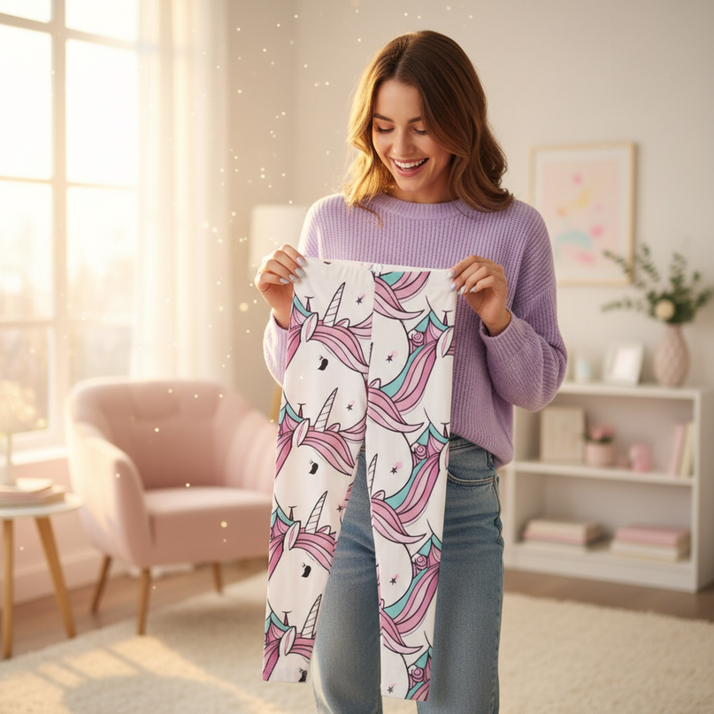 adult unicorn leggings - in-use