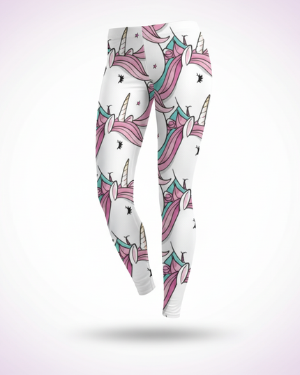 adult unicorn leggings - white-bg