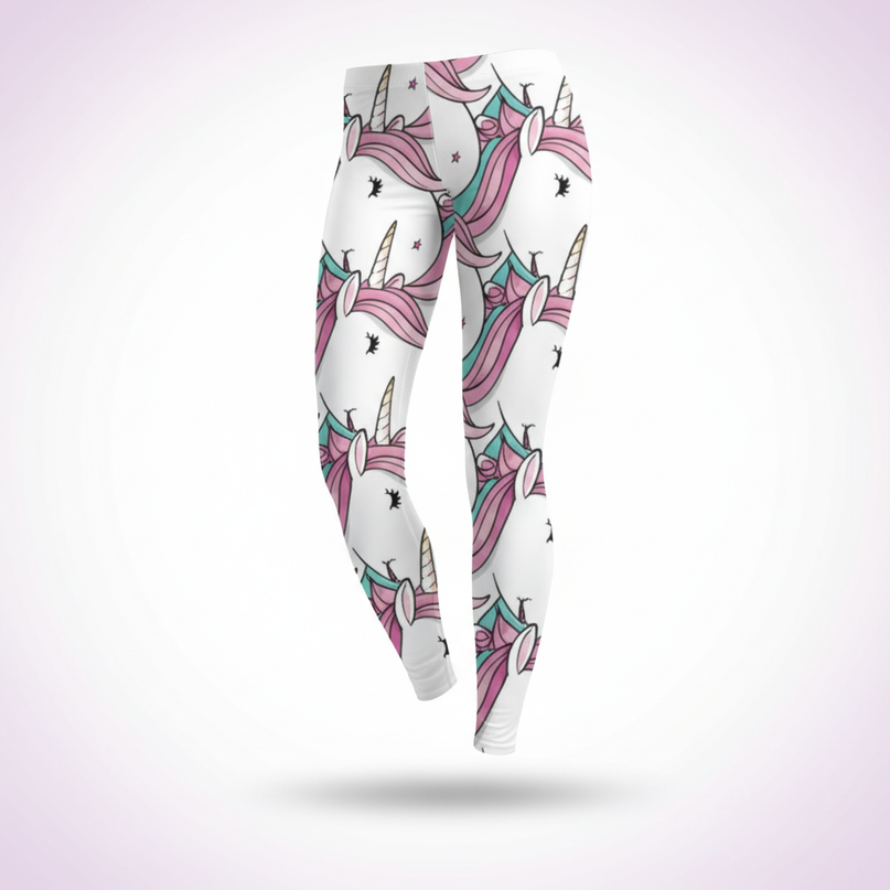 adult unicorn leggings - white-bg