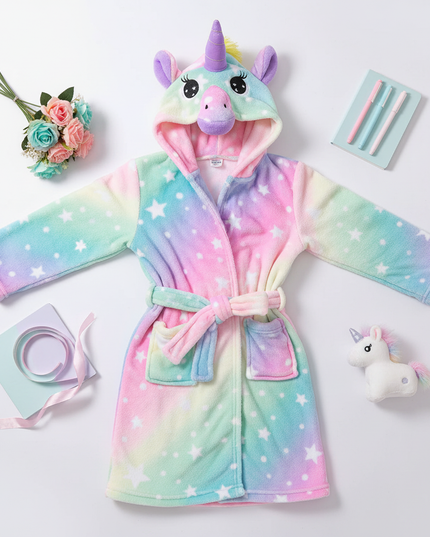 adult unicorn robe - flat-lay