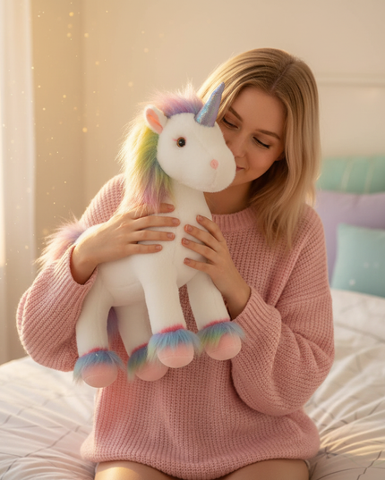 airbrush plush unicorn - in-use