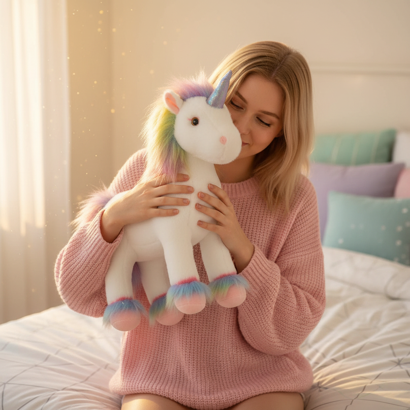airbrush plush unicorn - in-use